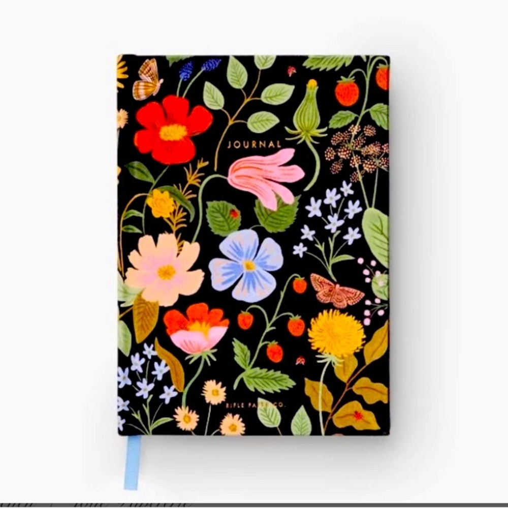 Rifle Paper Co. “Strawberry Fields” Fabric Journal. NEW! Still wrapped.